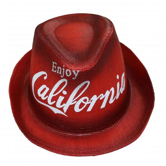 NEW PETER GRIMM unisex enjoy california fedora hat in red - Picture 1 of 3